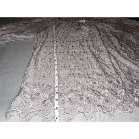 Sundance L 100% Silk Cottagecore Romantic Embroidered Tunic Puff Sleeve Blouse - Picture 5 of 11